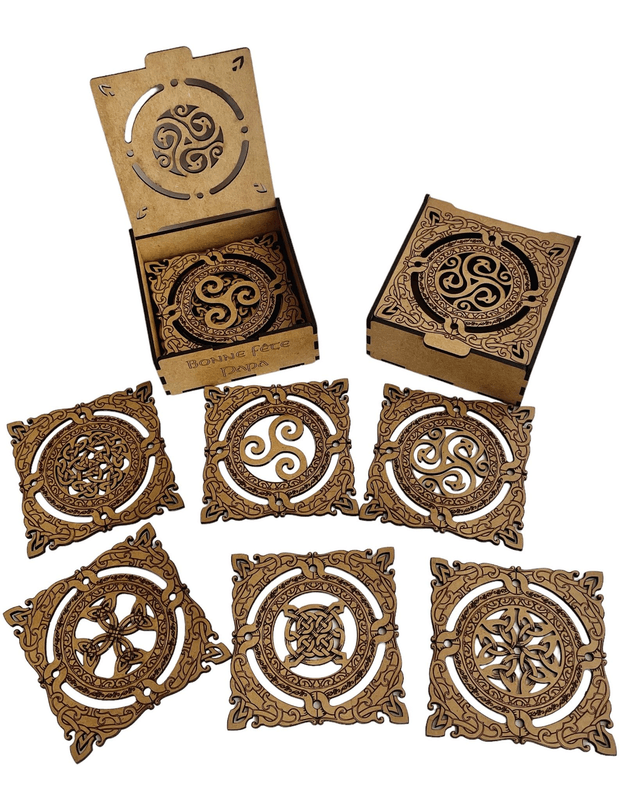12 sous-verres celtiques et leur boite personnalisable