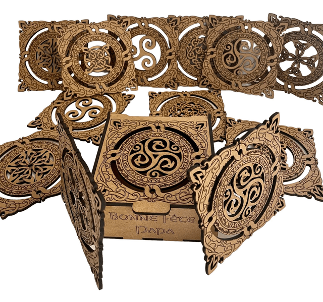 12 sous-verres celtiques et leur boite personnalisable