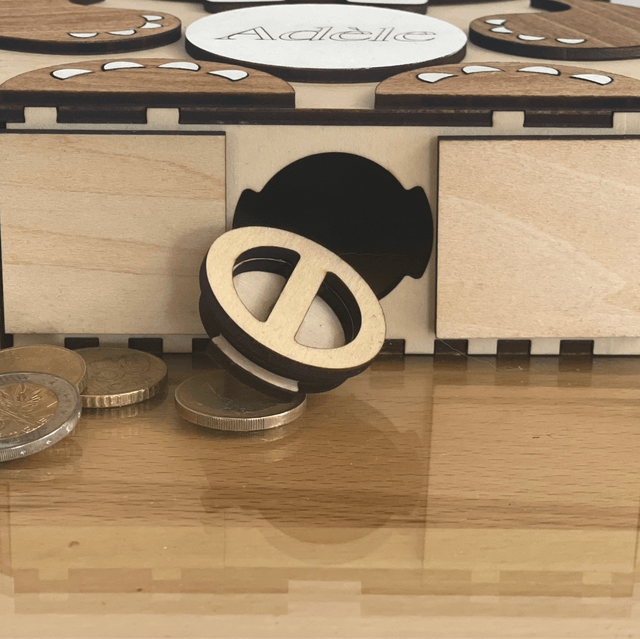 Tirelire en bois souris personnalisable