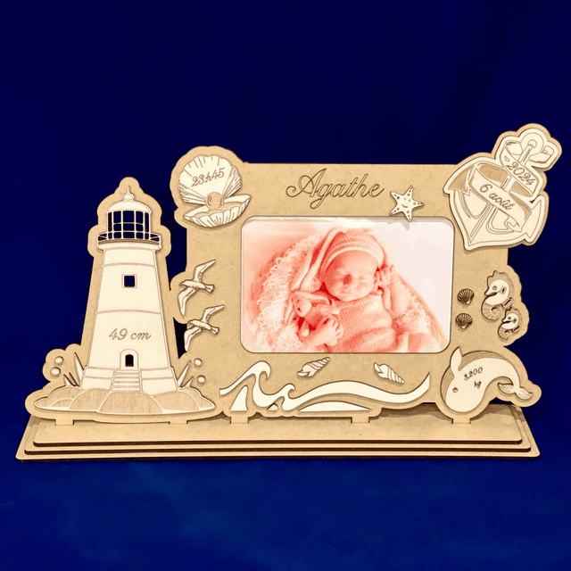 Cadre de Naissance Marin - Personnalisé 